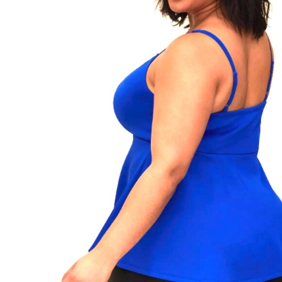 Torrid Scuba Strappy Peplum Top - Picture 3 of 11